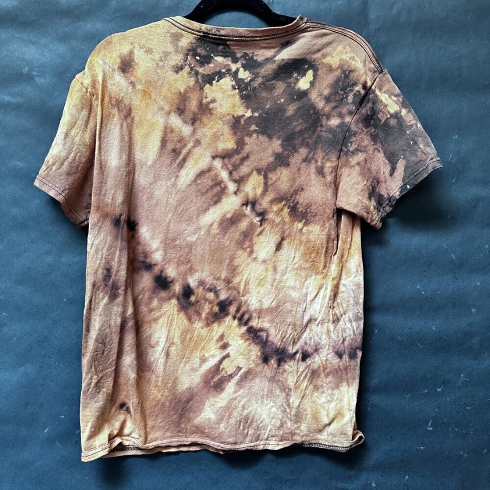 Element Cotton Tee Shirt Size Medium Brown Black Tie Dyed Bleached Grunge Skate - Picture 6 of 6